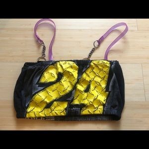 Furst of a kind (LF) purple plastic strap crop top